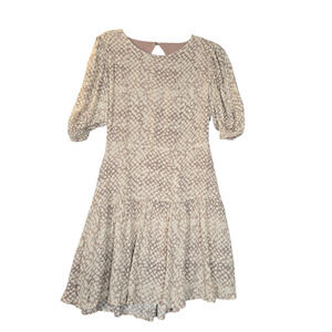 By Together Womens Small Dress Open Back Mini Brown Lined Side Zip Prairie